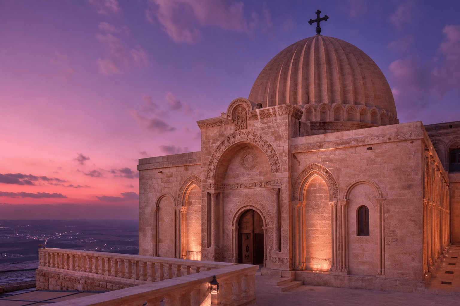 Mardin taş mimarisi ve tarihi kilise atmosferi